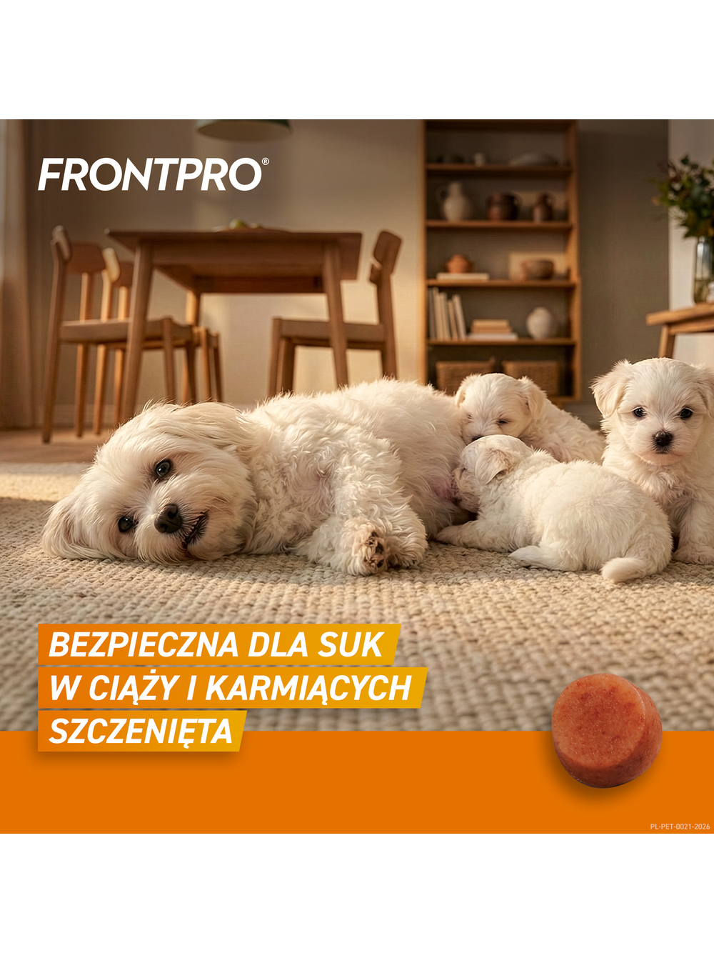 Frontpro tabletki na pchły i kleszcze S 11,3mg 2-4kg x 3tabl