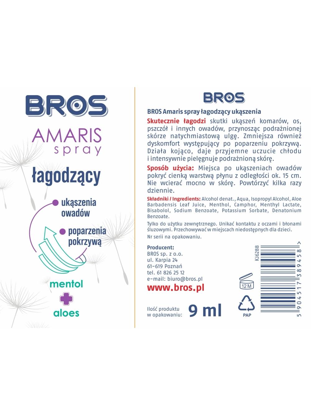 BROS Amaris - spray łagodzący ukąszenia 9ml