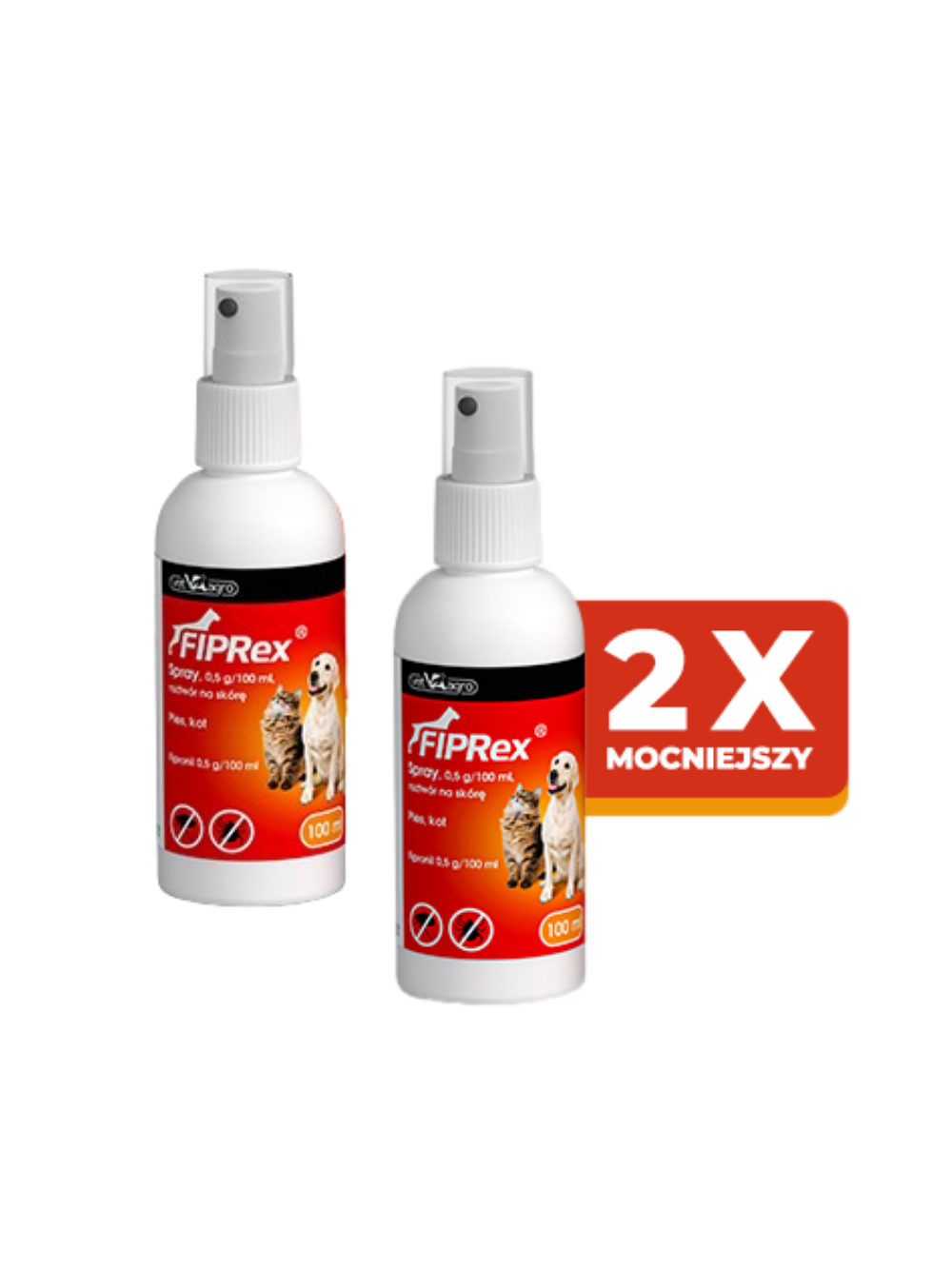 Fiprex Spray, 0,5 g/100 ml, roztwór na skórę dla psów i kotów (2szt)