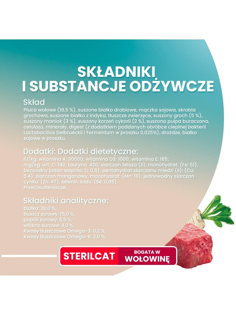 PURINA ONE Bifensis Sterilcat Karma dla kotów dorosłych bogata w wołowinę 6x1,1 kg