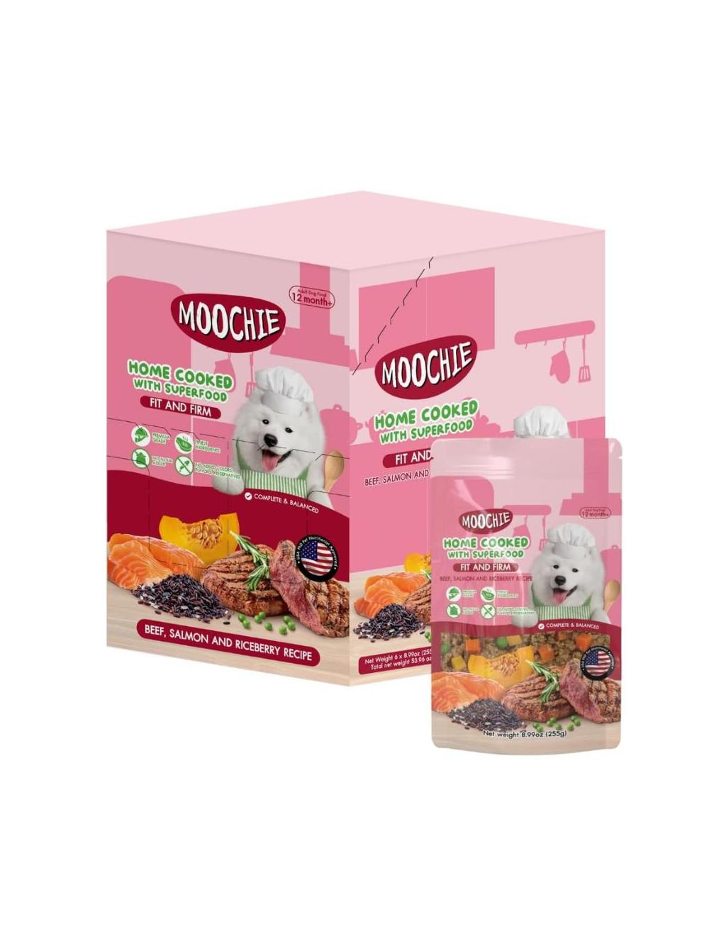 MOOCHIE HOME COOKED Fit and Firm - Beef, Salmon & Rice Berry 255g dla psa