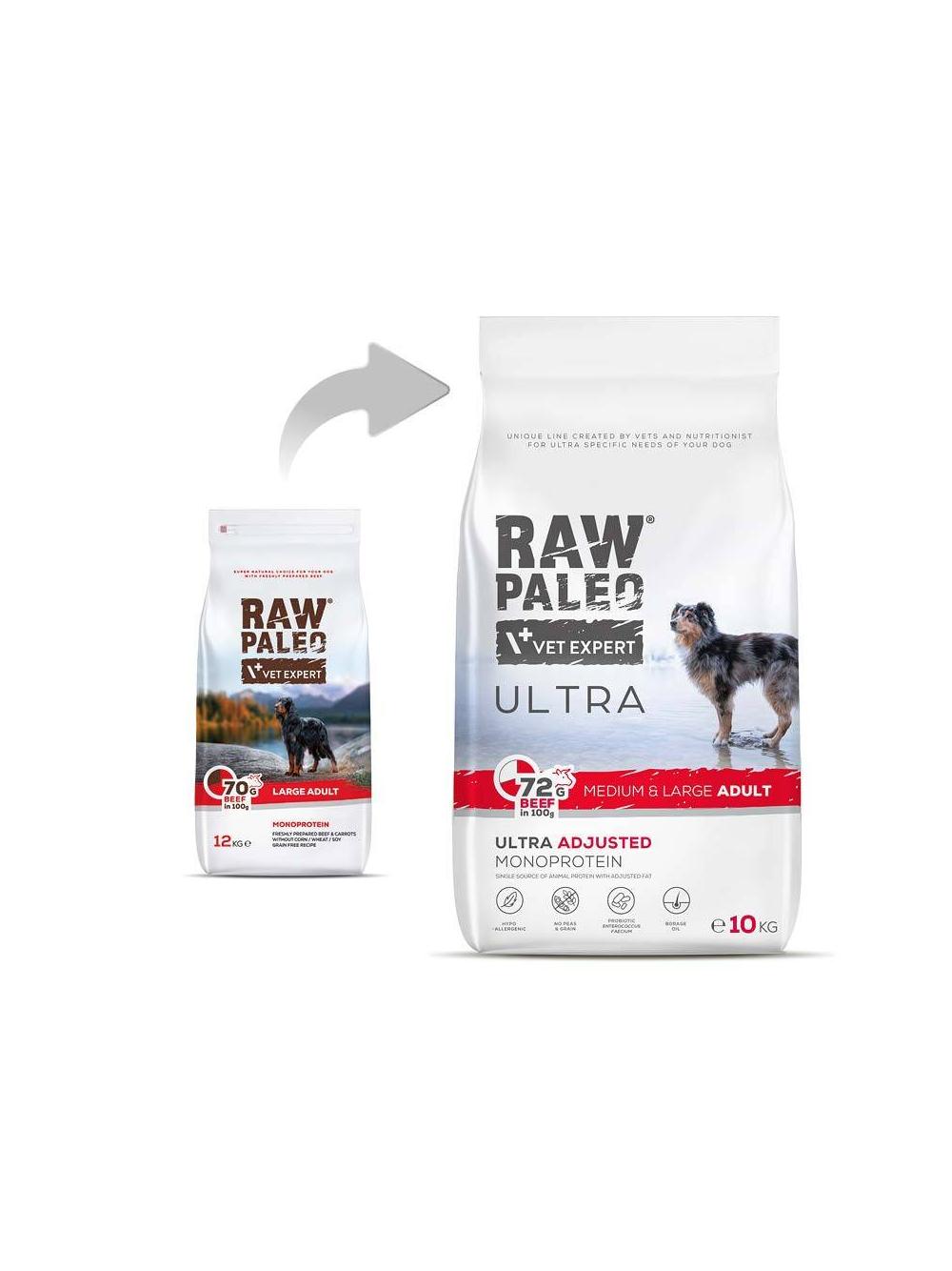 Vetexpert Raw Paleo Ultra Beef Adult Medium/ Large 10kg + niespodzianka dla psa GRATIS!!!