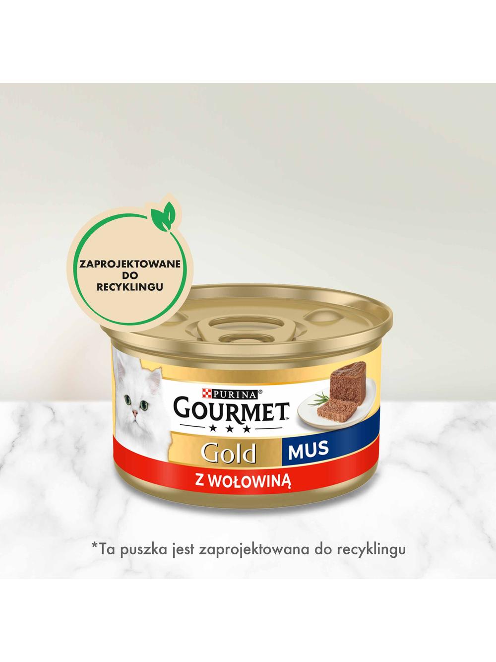 Purina Gourmet Gold mus z wołowiną 85g
