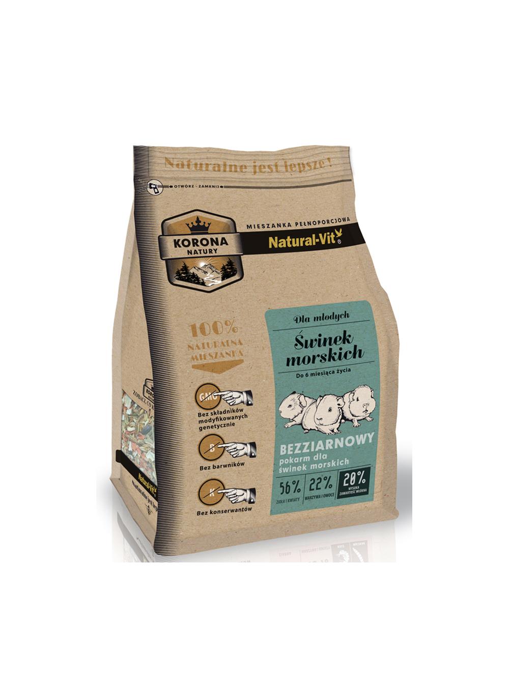 KORONA NATURY Natural-Vit pokarm dla świnki morskiej junior 750g