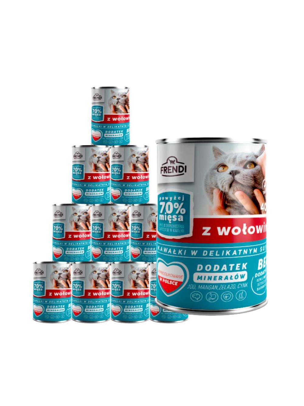 Frendi kawałki w delikatnym sosie z wołowiną 10x400g