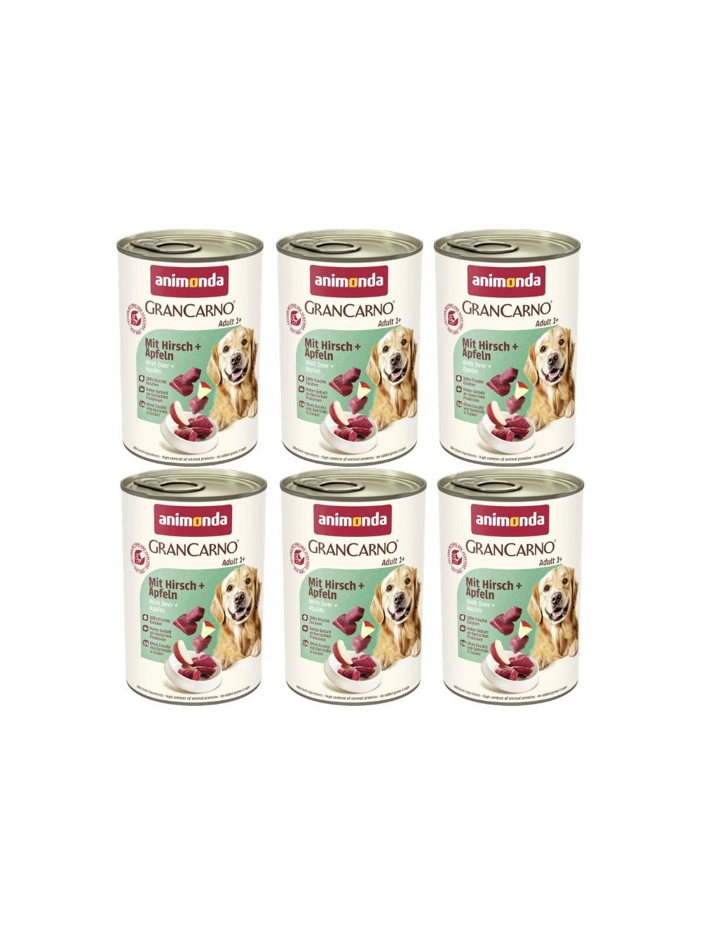 ANIMONDA GranCarno Adult Dog smak: Jeleń i jabłko 6x400g