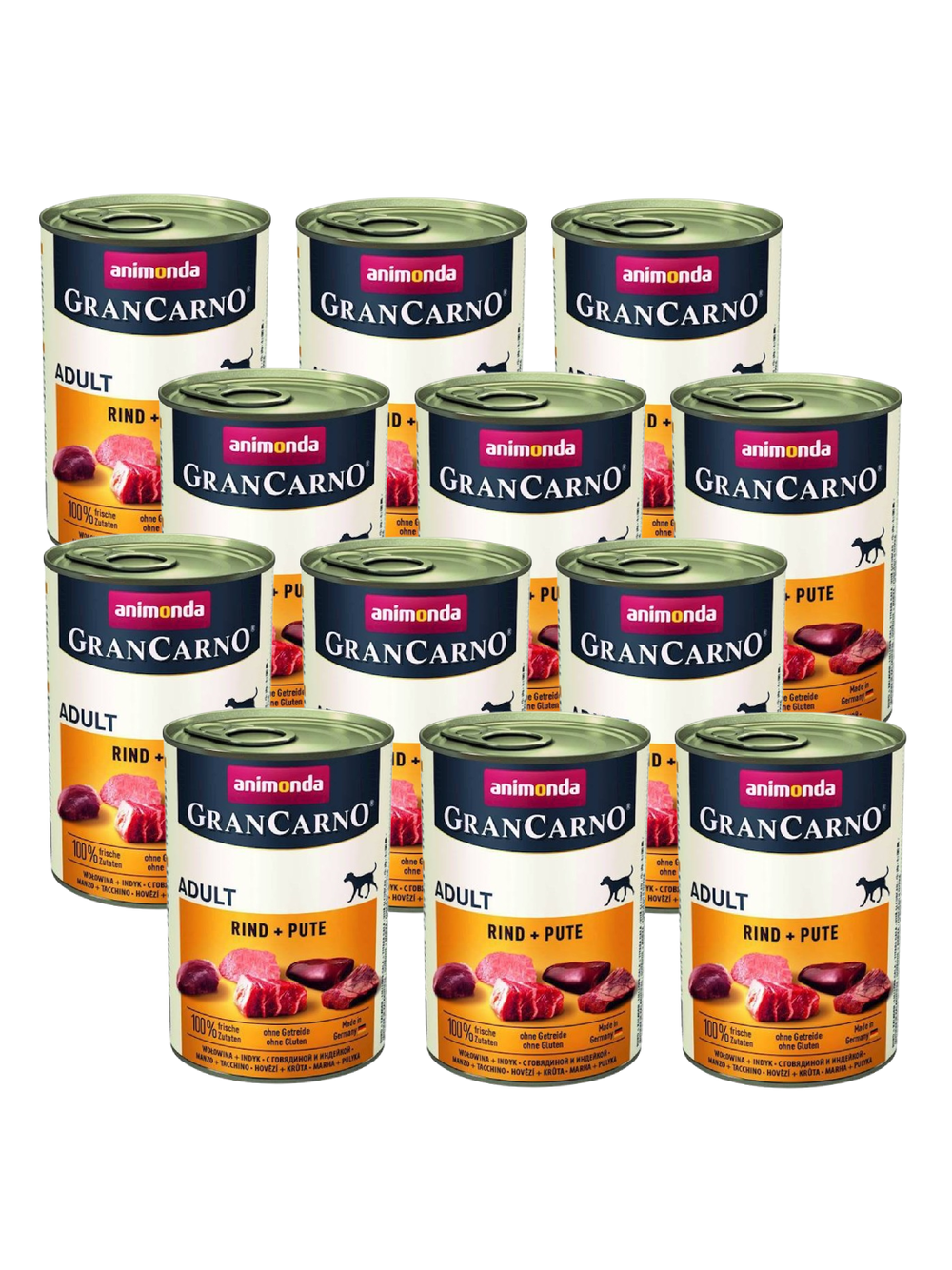 ANIMONDA GranCarno Adult Dog smak: Wołowina + Indyk  12 x 400g