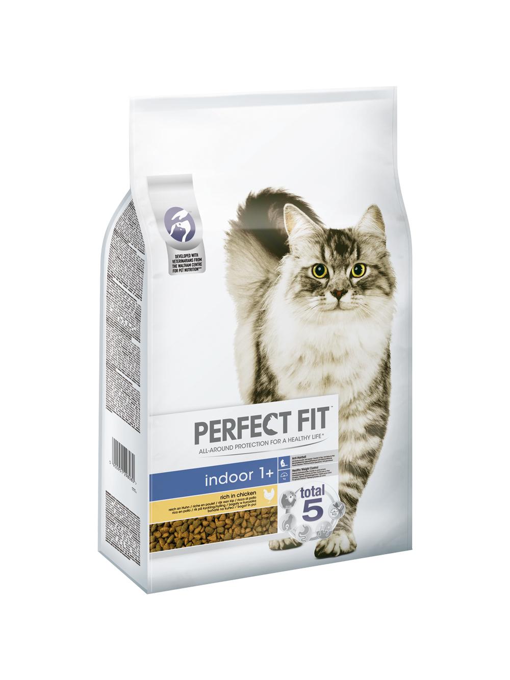Perfect Fit™ - sucha karma pełnoporcjowa dla dorosłych kotów niewychodzących, bogata w kurczaka 7kg