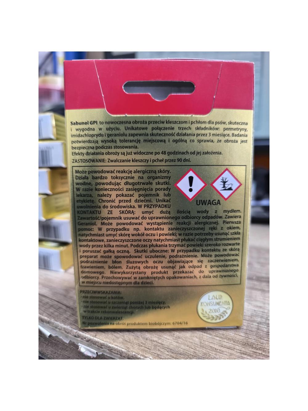 Sabunol - Obroża ozdobna złota 35cm