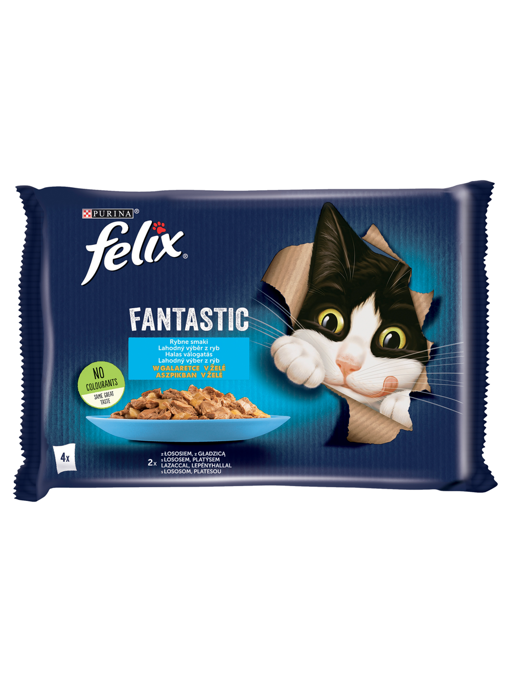 FELIX Rybne Smaki w galaretce z łososiem i gładzicą  12x(4x85g)