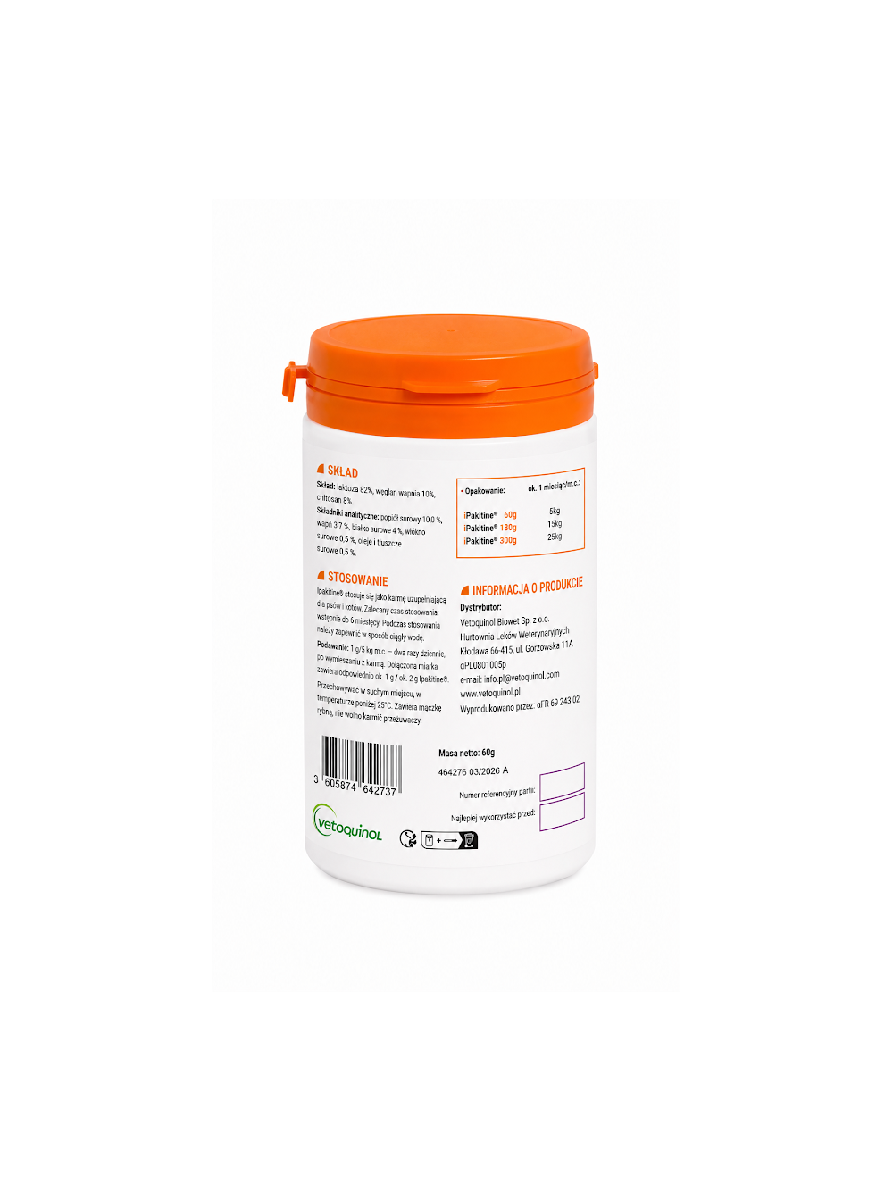 VETOQUINOL Ipakitine 60g Dla Kotów I Psów Dla Poprawy Funkcjonowania Nerek