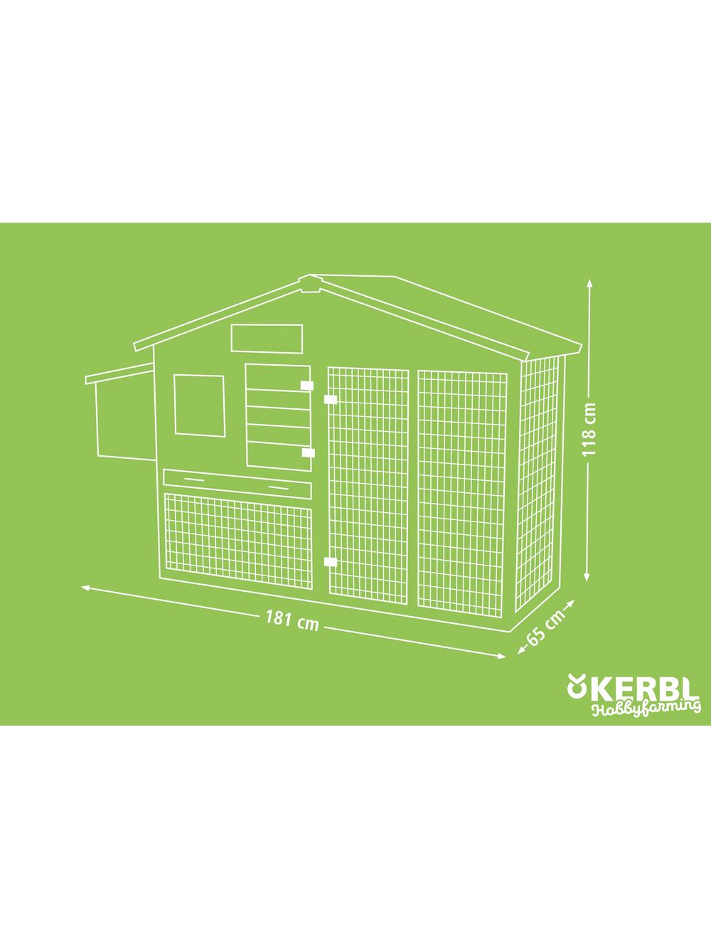 KERBL Domek dla kur z wybiegiem, 181x65x118cm
