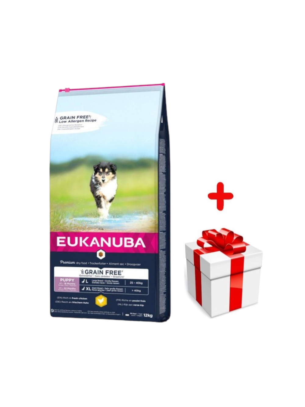 EUKANUBA Puppy Chicken L/XL Grain Free 12kg + niespodzianka dla psa GRATIS!