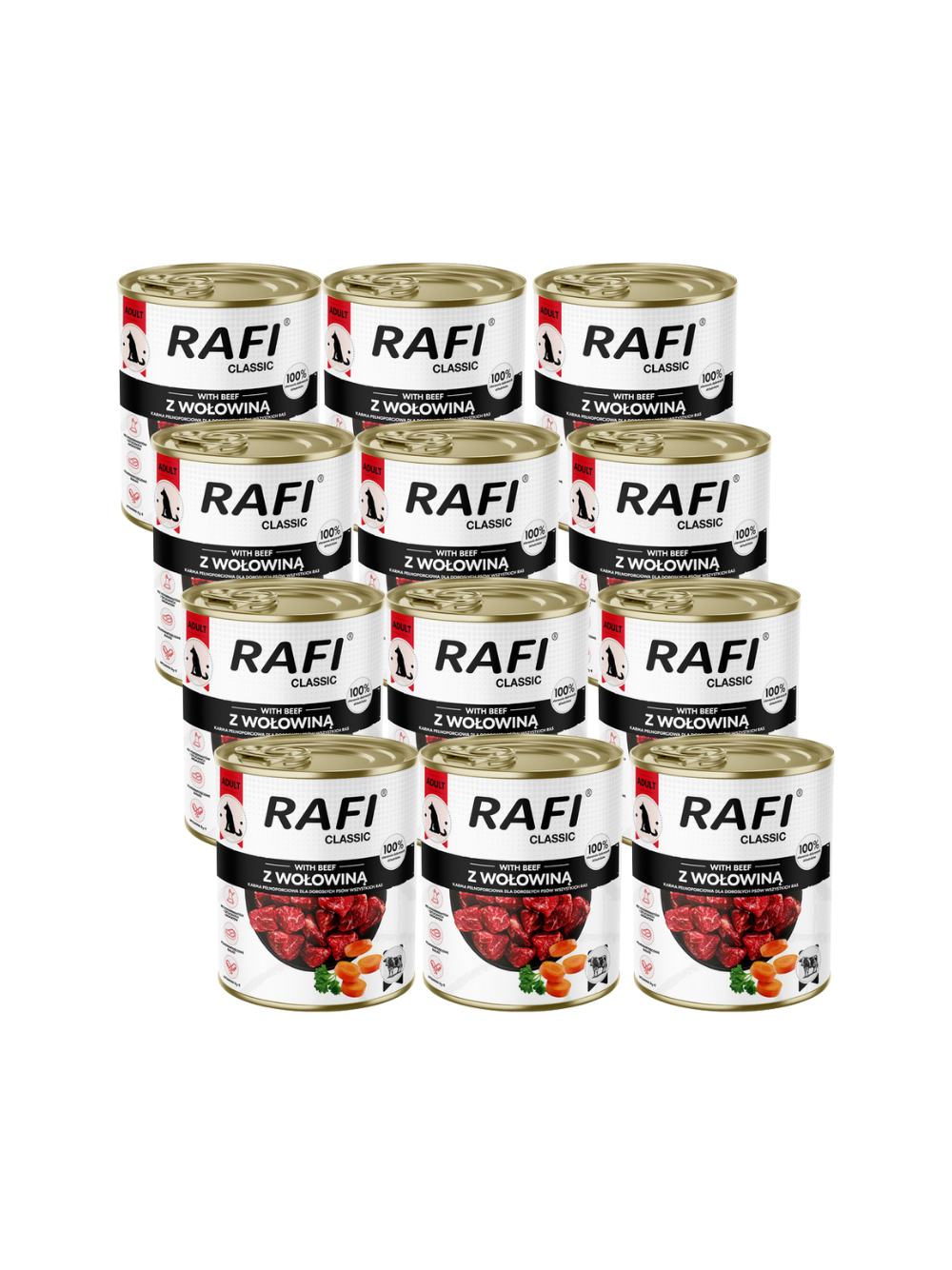 DOLINA NOTECI Mokra karma dla psa Rafi Classic z wołowiną 12x800g