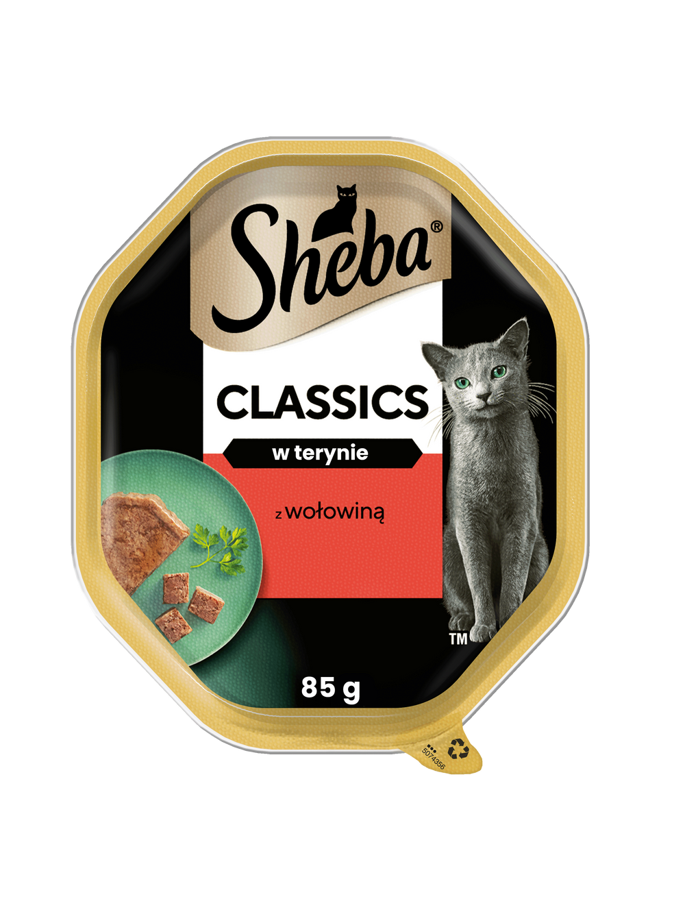 SHEBA Classics tacka 22x85 g – mokra karma pełnoporcjowa dla dorosłych kotów, z wołowiną, w terynie