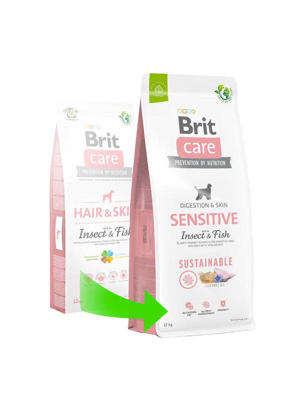 BRIT CARE Sustainable Sensitive Insect & Fish 12kg / Opakowanie uszkodzone (8683,9318,9394) !!!