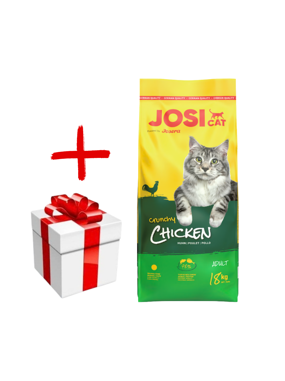 JOSERA JosiCat Crunchy Chicken 18kg + NIESPODZIANKA DLA KOTA GRATIS!