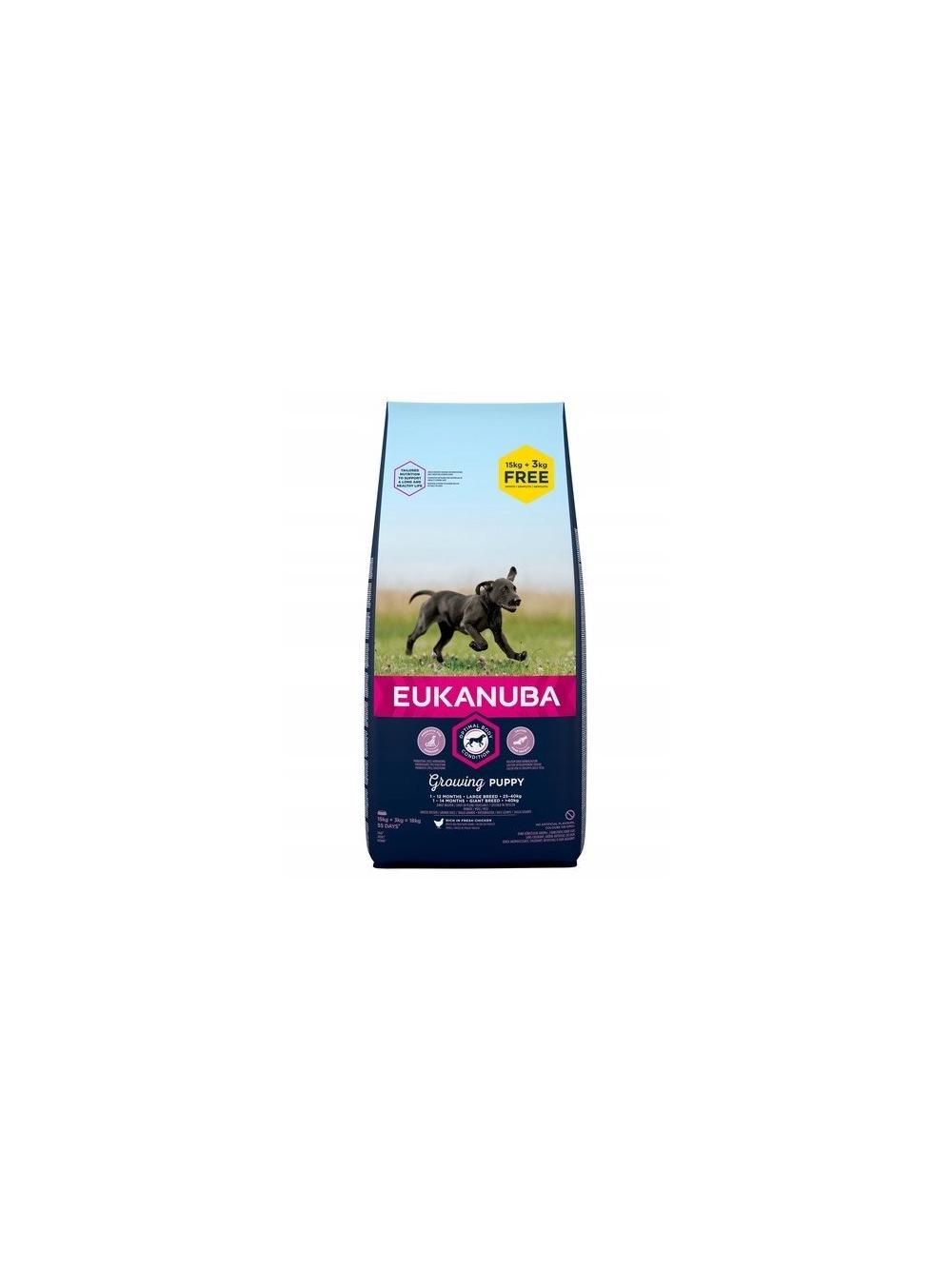 EUKANUBA Puppy&Junior Large Breed Chicken 15kg +3kg GRATIS