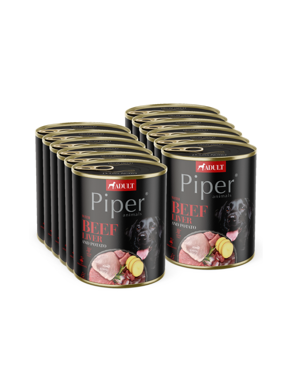 DOLINA NOTECI Piper dla psa z wątróbką wołową i ziemniakami 12x800g