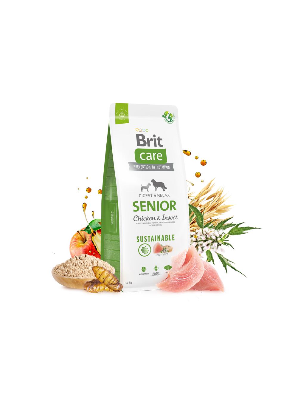 BRIT CARE Dog Sustainable Senior Chicken & Insect 12kg + niespodzianka dla psa GRATIS!