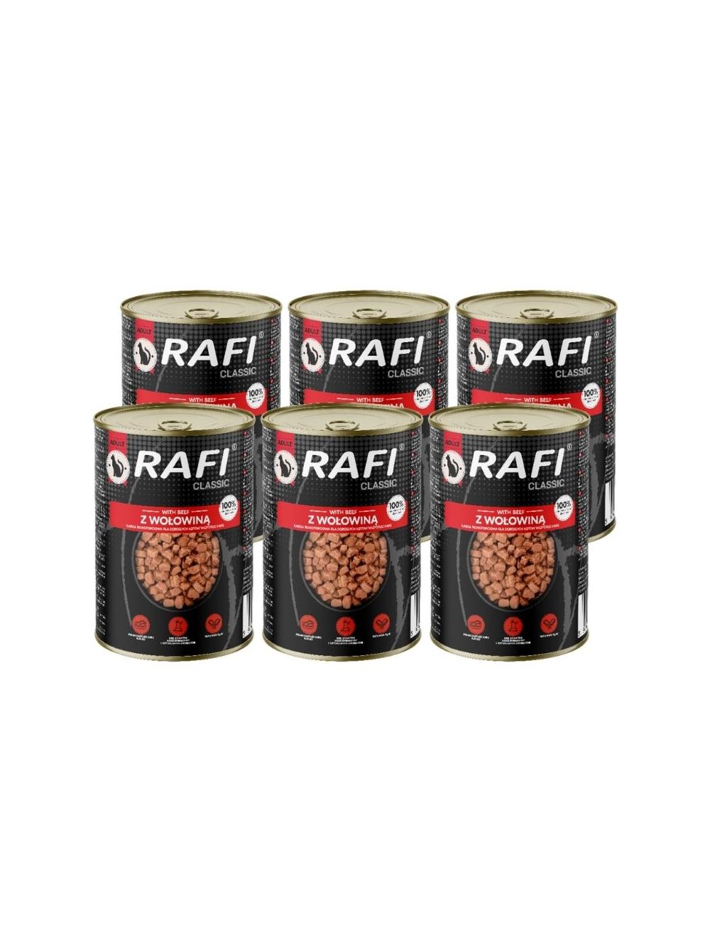 RAFI Cat Kawałki z wołowiną w sosie 6x415g