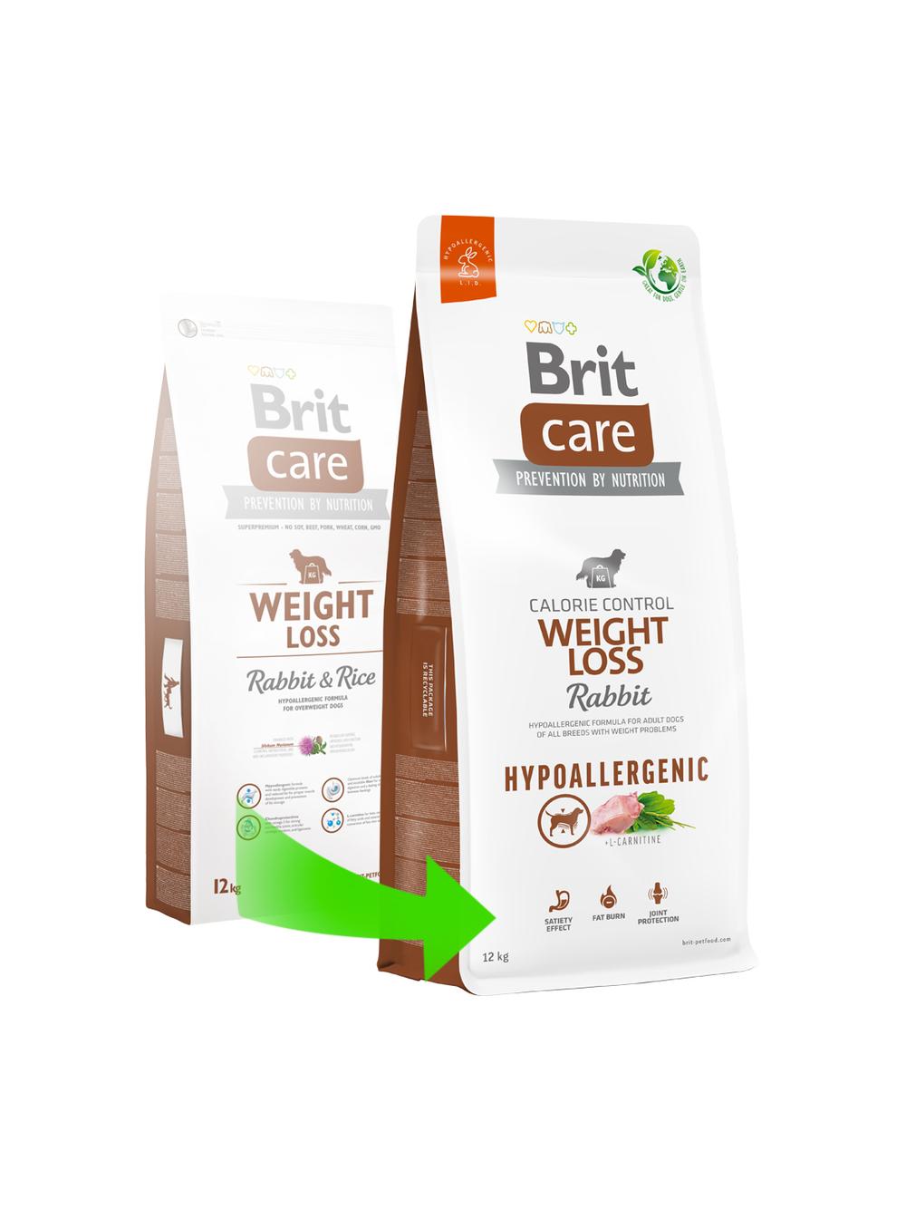 BRIT CARE Dog Hypoallergenic  Weight Loss Rabbit 11kg / Opakowanie uszkodzone (9367) !!!