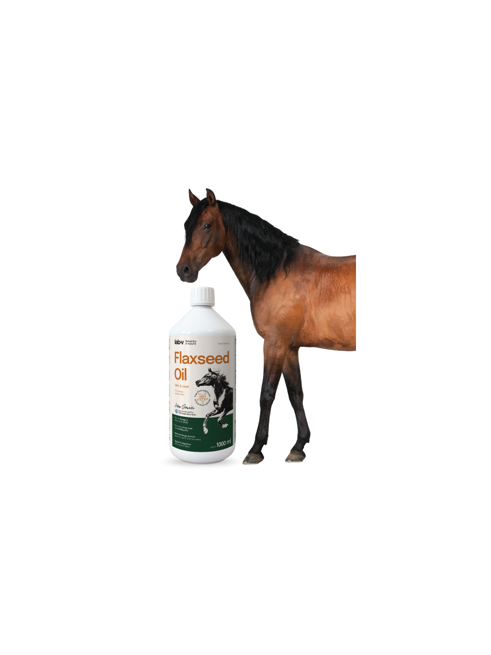 Lab-v Flaxseed Oil – 100% olej lniany tłoczony na zimno dla koni 1000 ml