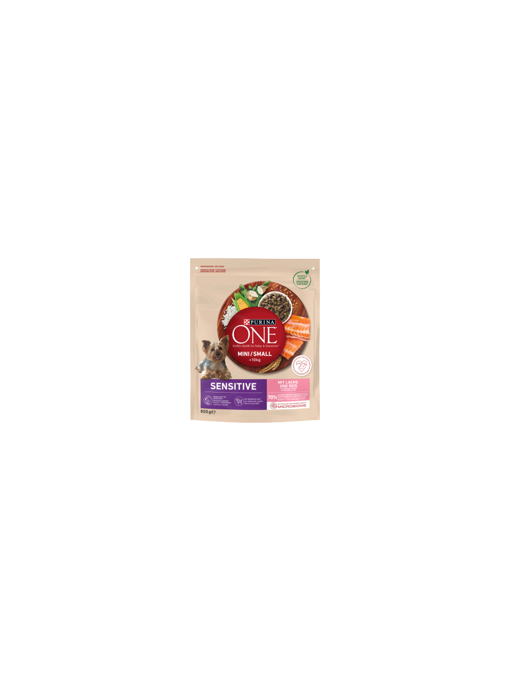 PURINA ONE Mini/Small Sensitive Łosoś, ryż - sucha karma dla psa - 800 g
