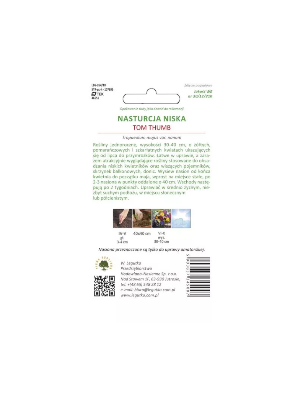 Nasturcja niska Tom Thumb mieszanka