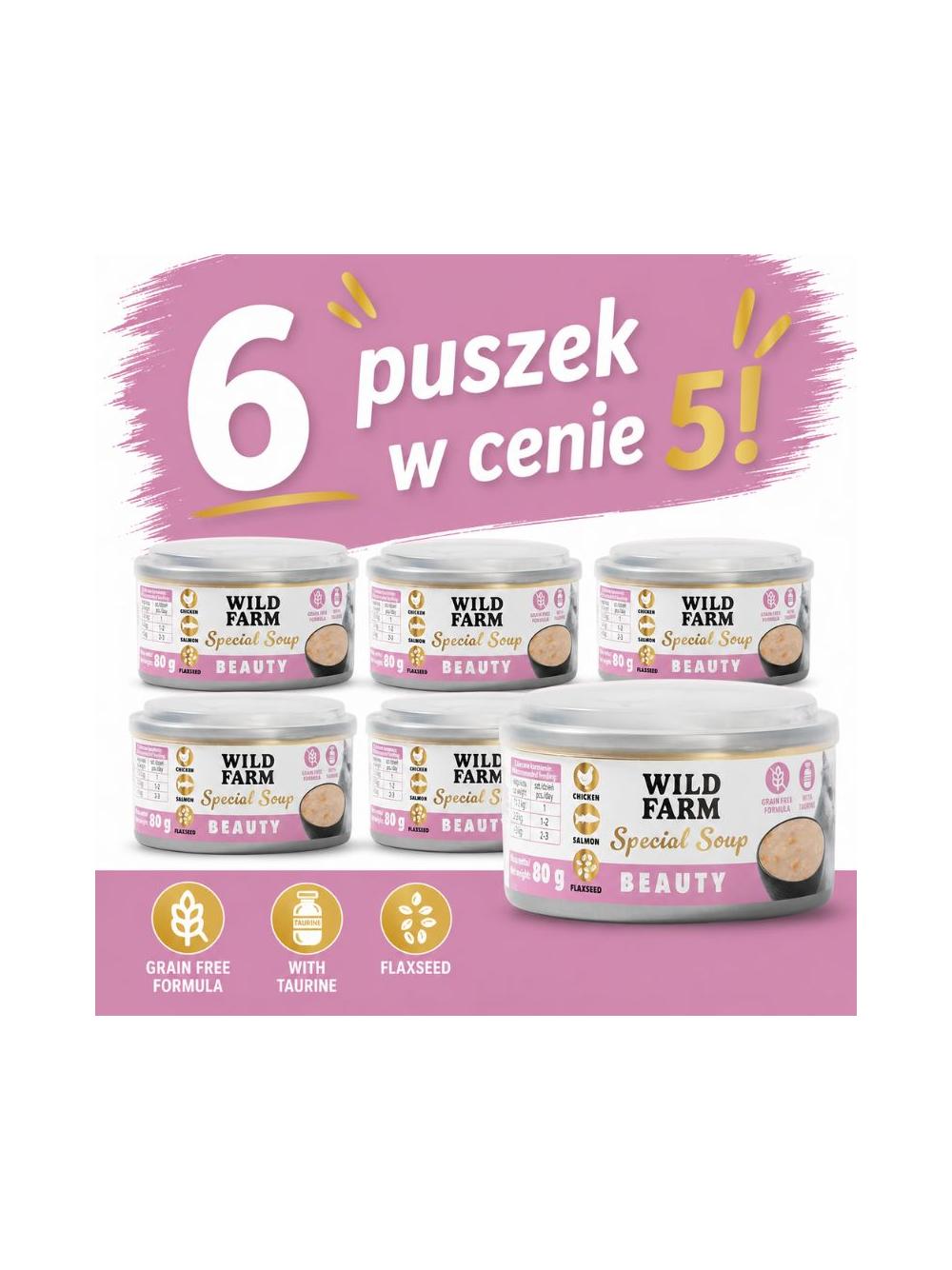 WILD FARM Special Soup 6x80g Beauty – aromatyczna zupka - wsparcie prawidłowego nawodnienia