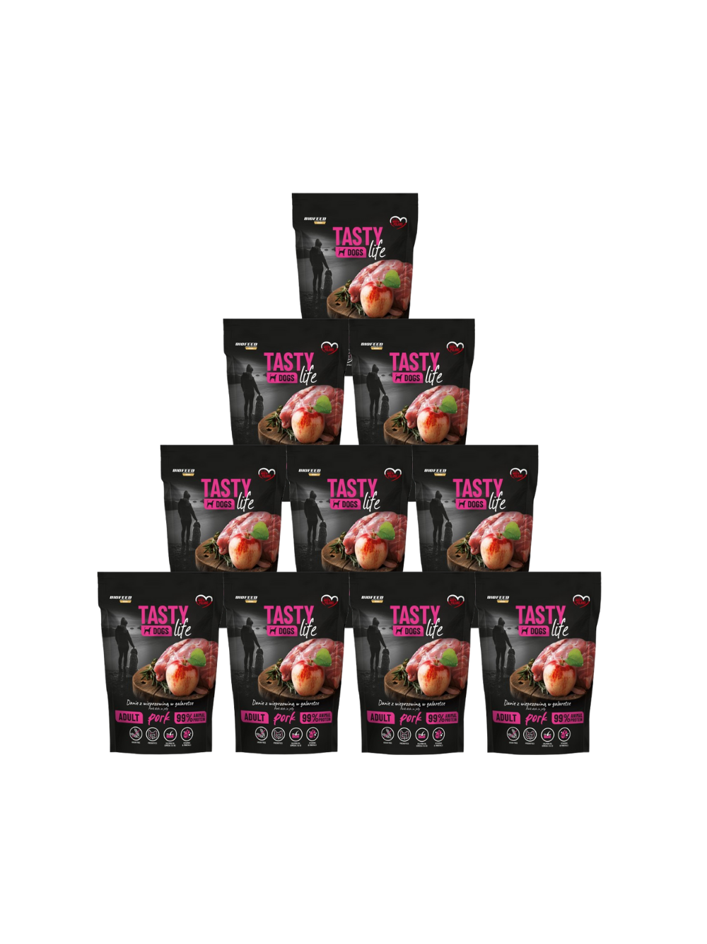 Tasty Dogs Life Danie z wieprzowiną w galaretce 10x500g