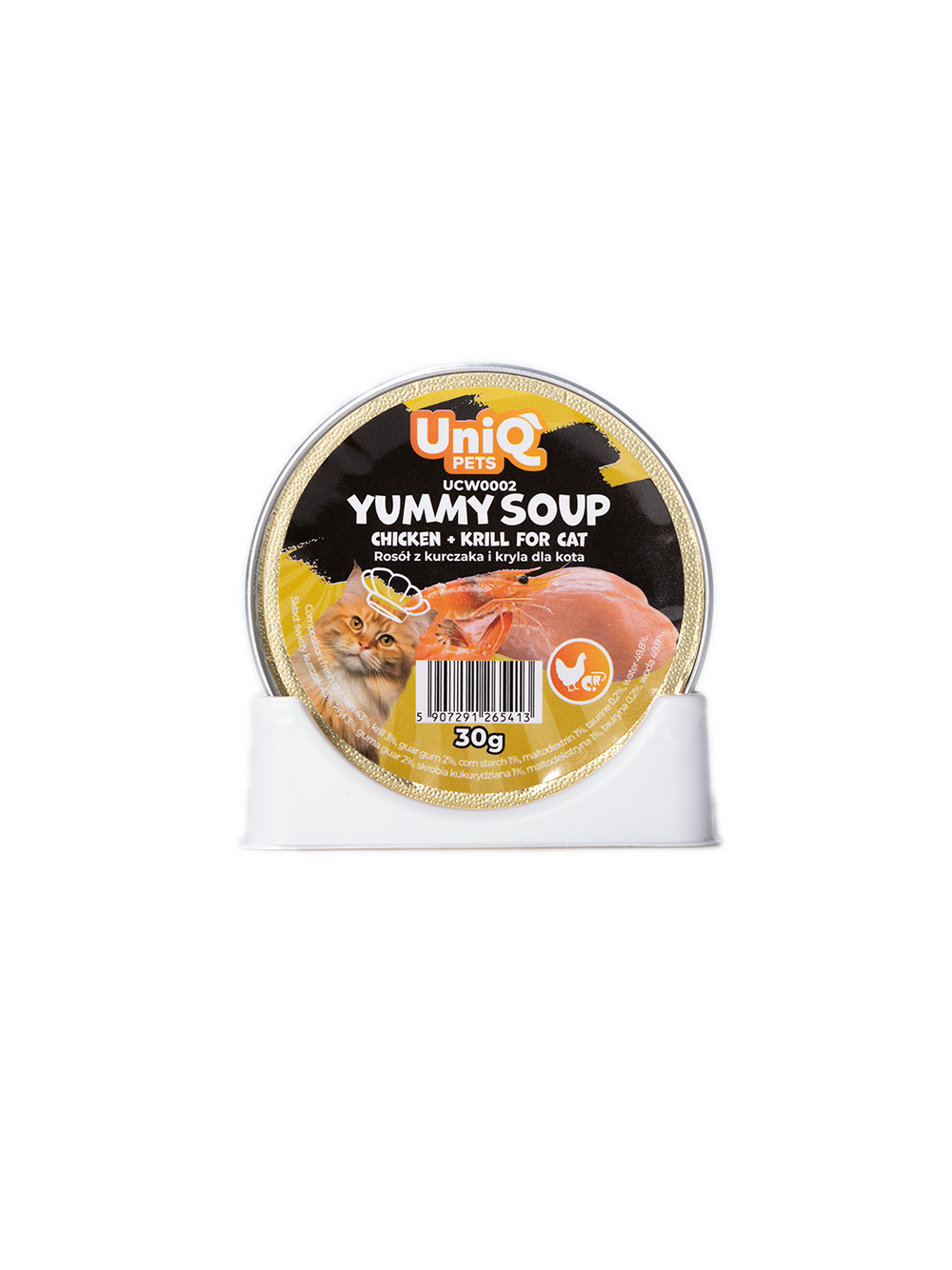 UNIQ PETS KARMA MOKRA DLA KOTA ROYAL CHICKEN rosół z kurczaka i kryla 30 g x 8 szt