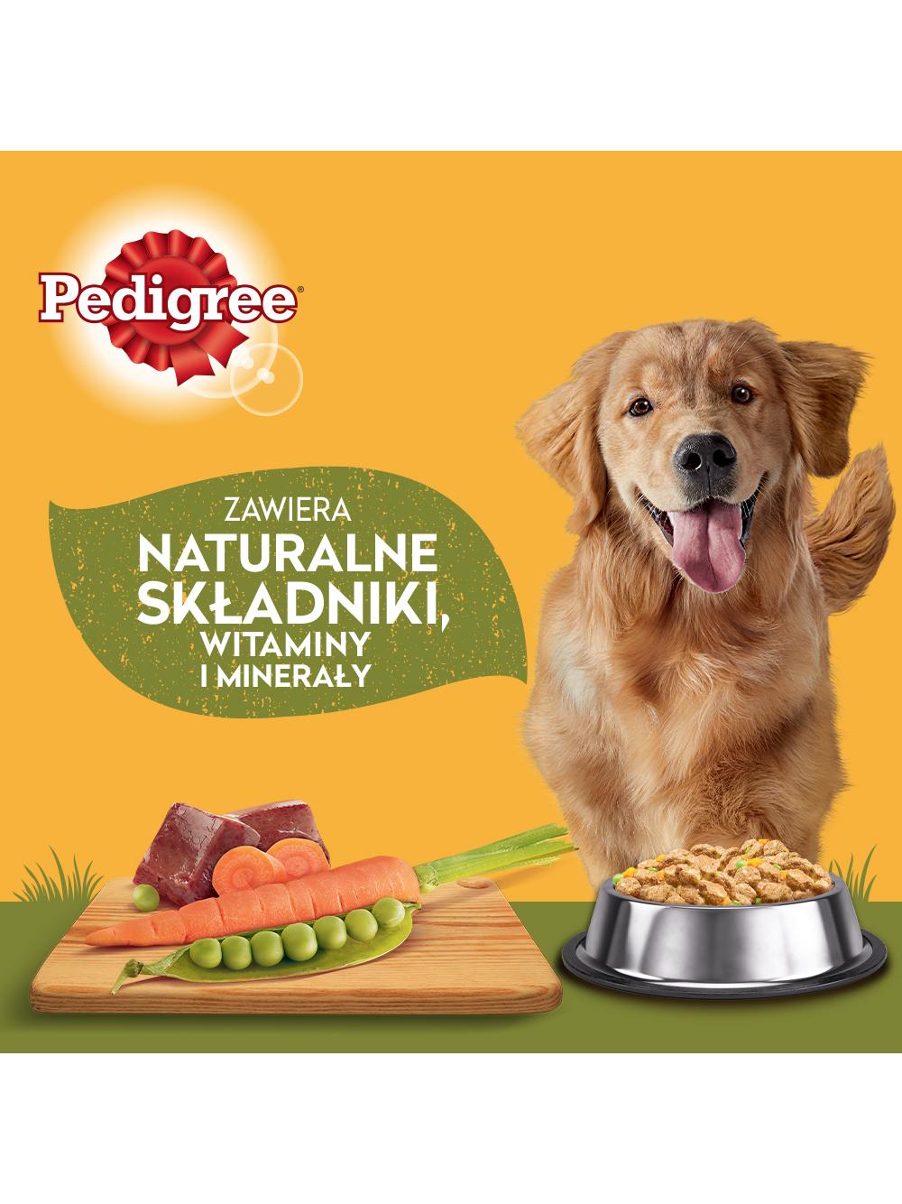 PEDIGREE Adult saszetka 100 g - mokra karma pełnoporcjowa, kawałki bogate w mieszankę jagnięciny i wątróbki w galaretce dla dorosłych psów
