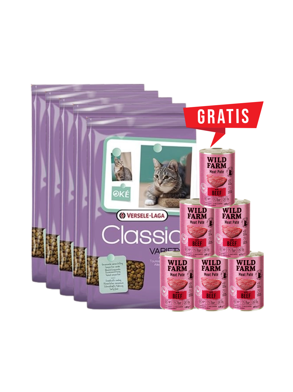 VERSELE-LAGA Classic Cat Variety 5x4kg + GRATIS!