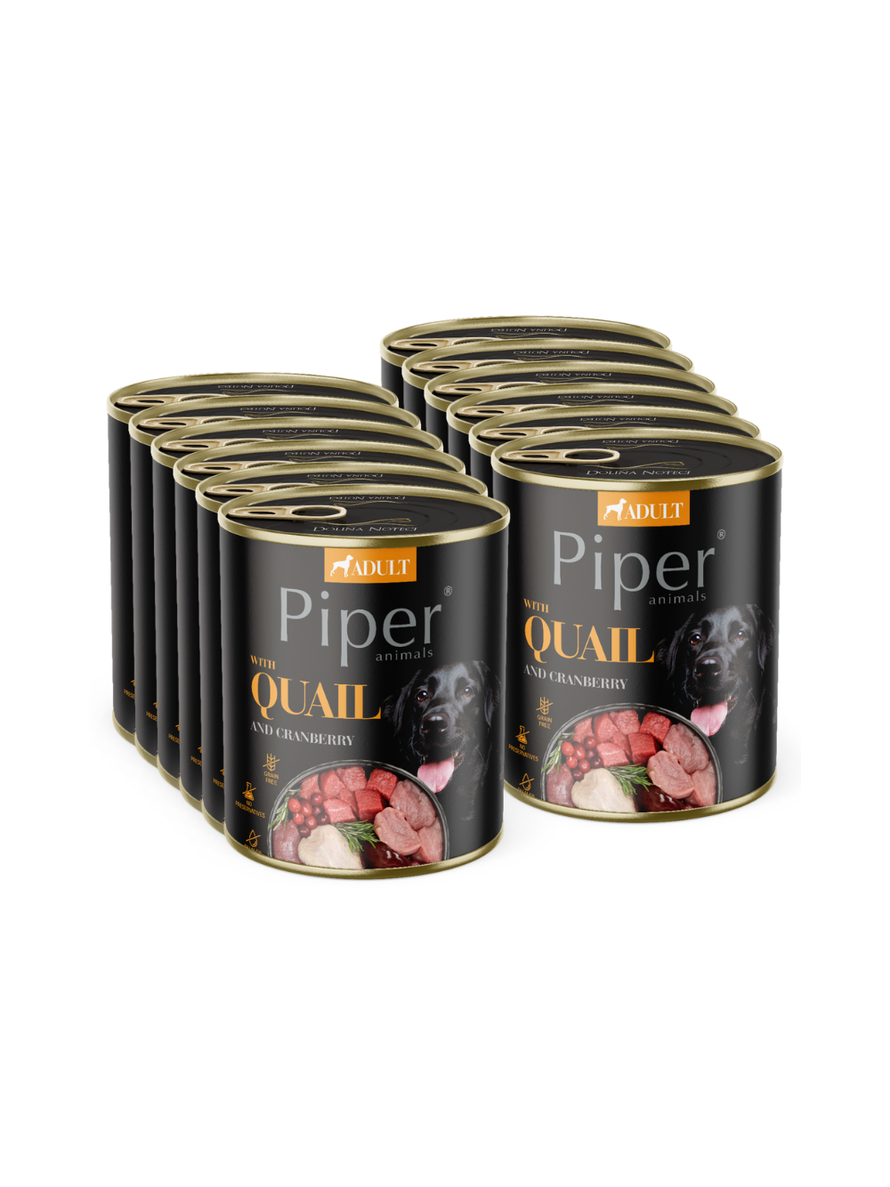 DOLINA NOTECI Piper dla psa z przepiórką i żurawiną 12x800g