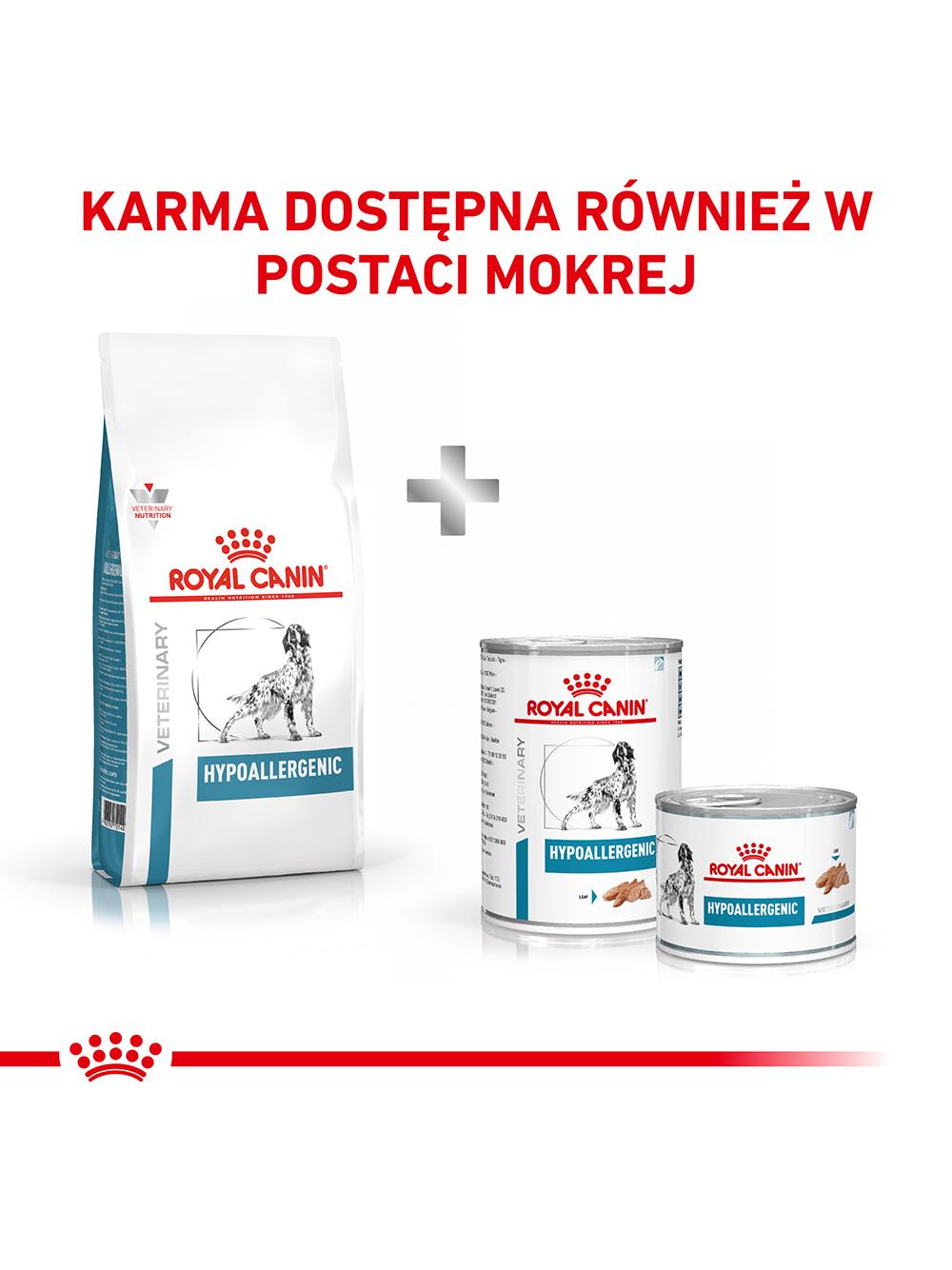 ROYAL CANIN Veterinary Dog Hypoallergenic sucha karma dla dorosłych psów z niepożądanymi reakcjami na pokarm 14kg\Opakowanie usz (8629,8802,8785,8791,9050,8712,9106,9250,9238)