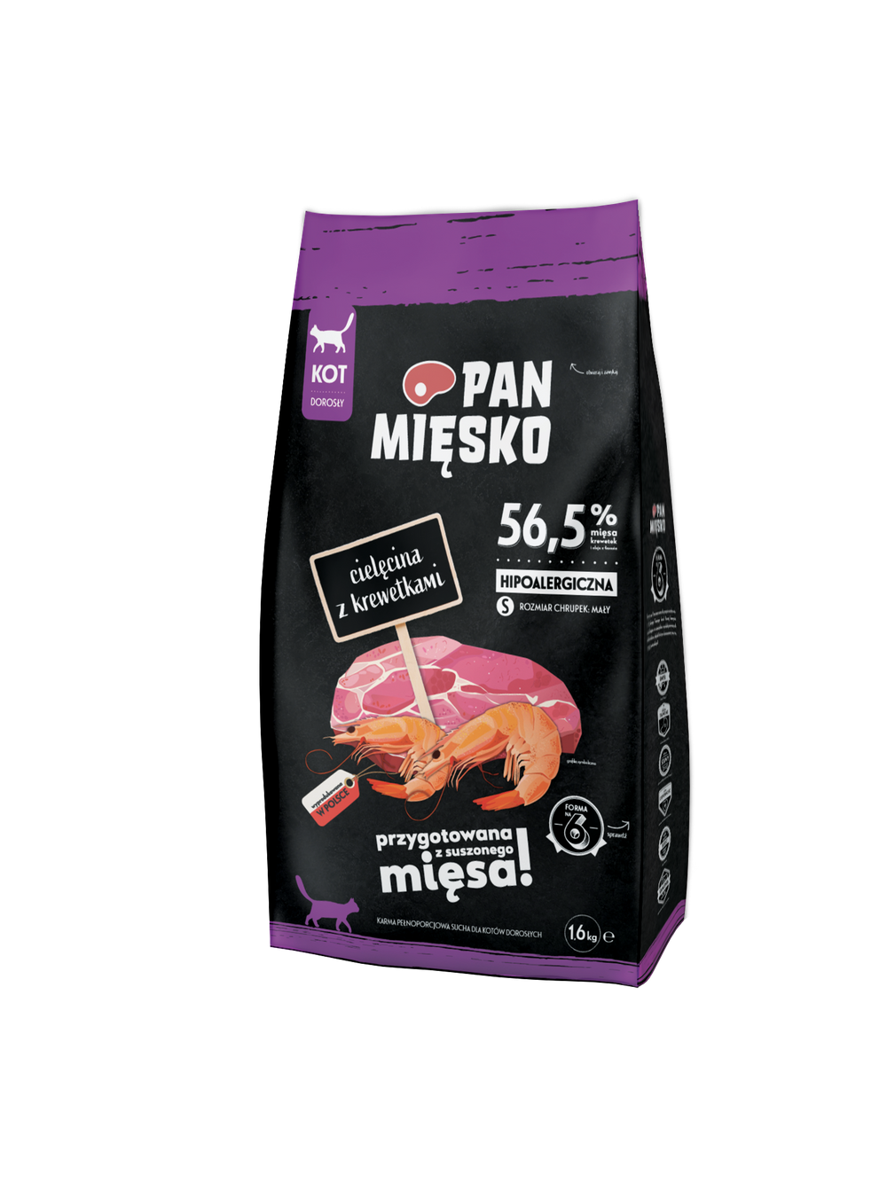 PAN MIĘSKO Cielęcina z krewetkami S 1,6kg dla kota