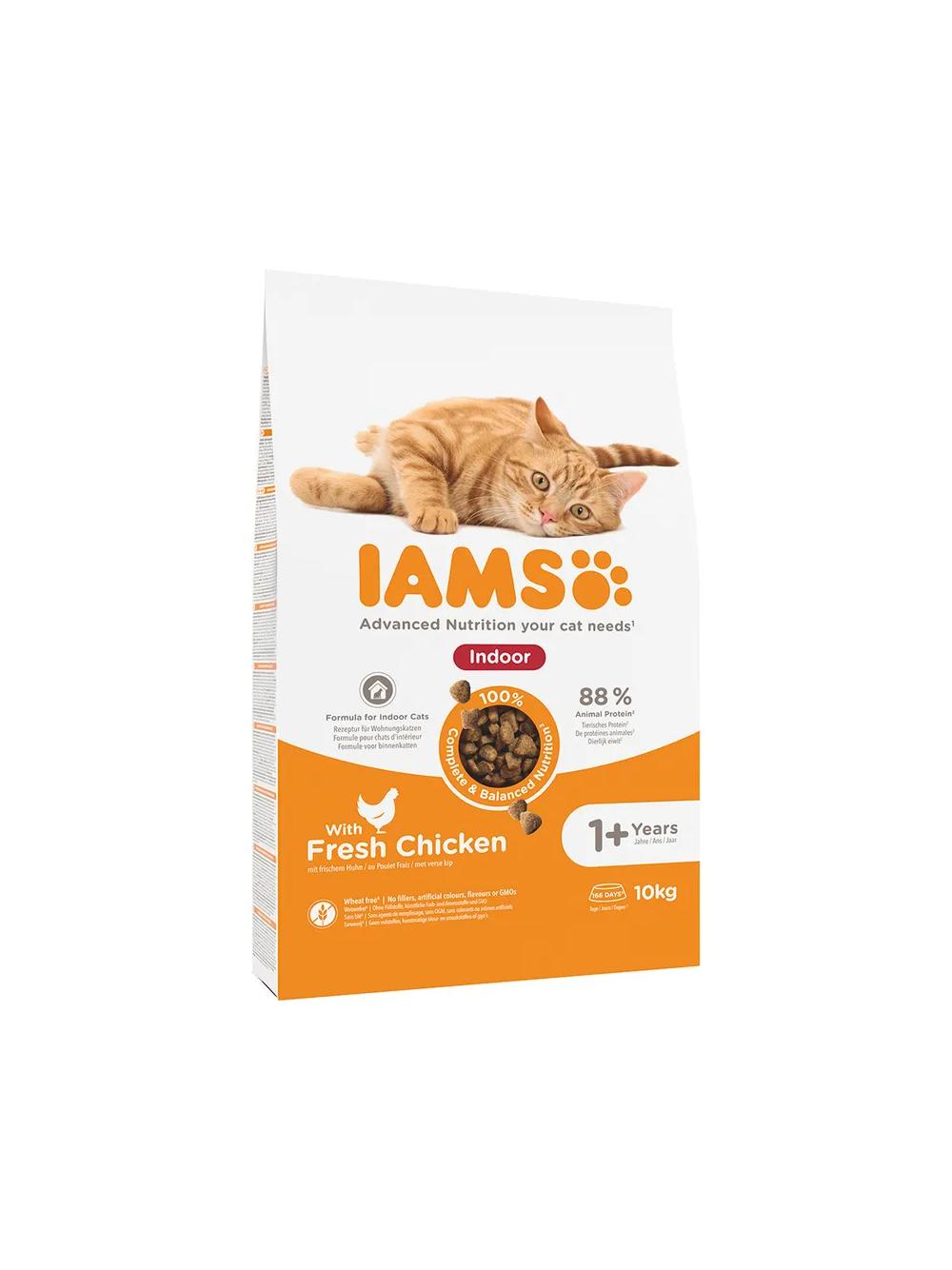 IAMS-Sucha karma for Vitality Indoor dla dorosłych i starszych kotów niewychodzących z domu, kurczakiem 10kg
