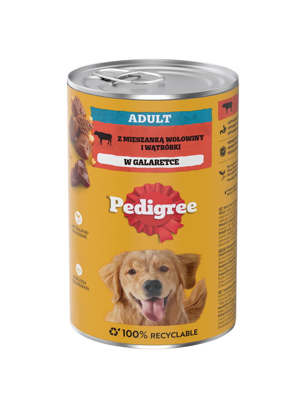 PEDIGREE Adult puszka 1200g - mokra karma pełnoporcjowa dla dorosłych psów, z wołowiną w galaretce