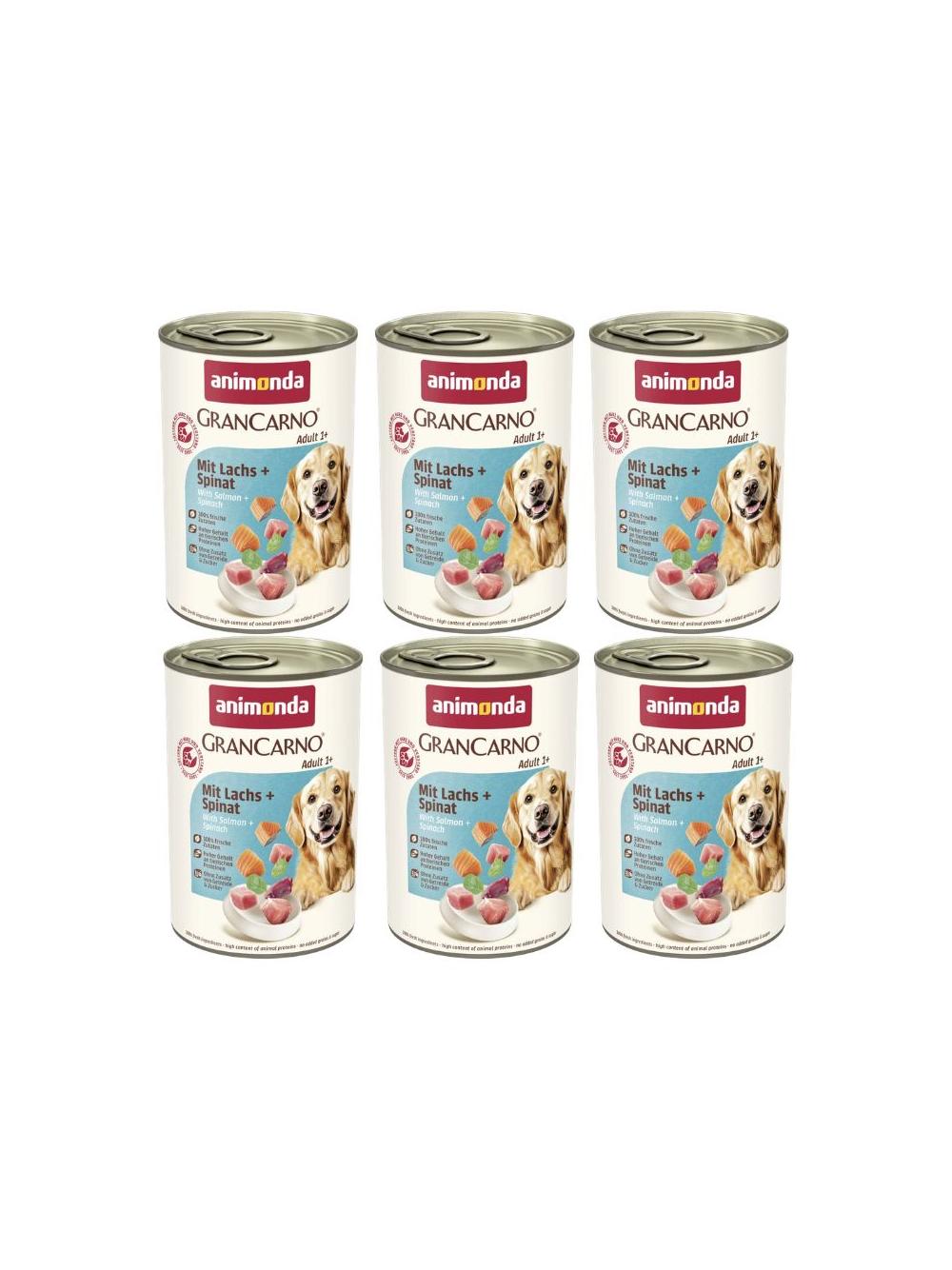 ANIMONDA GranCarno Adult Dog smak: Łosoś + szpinak 6x400g