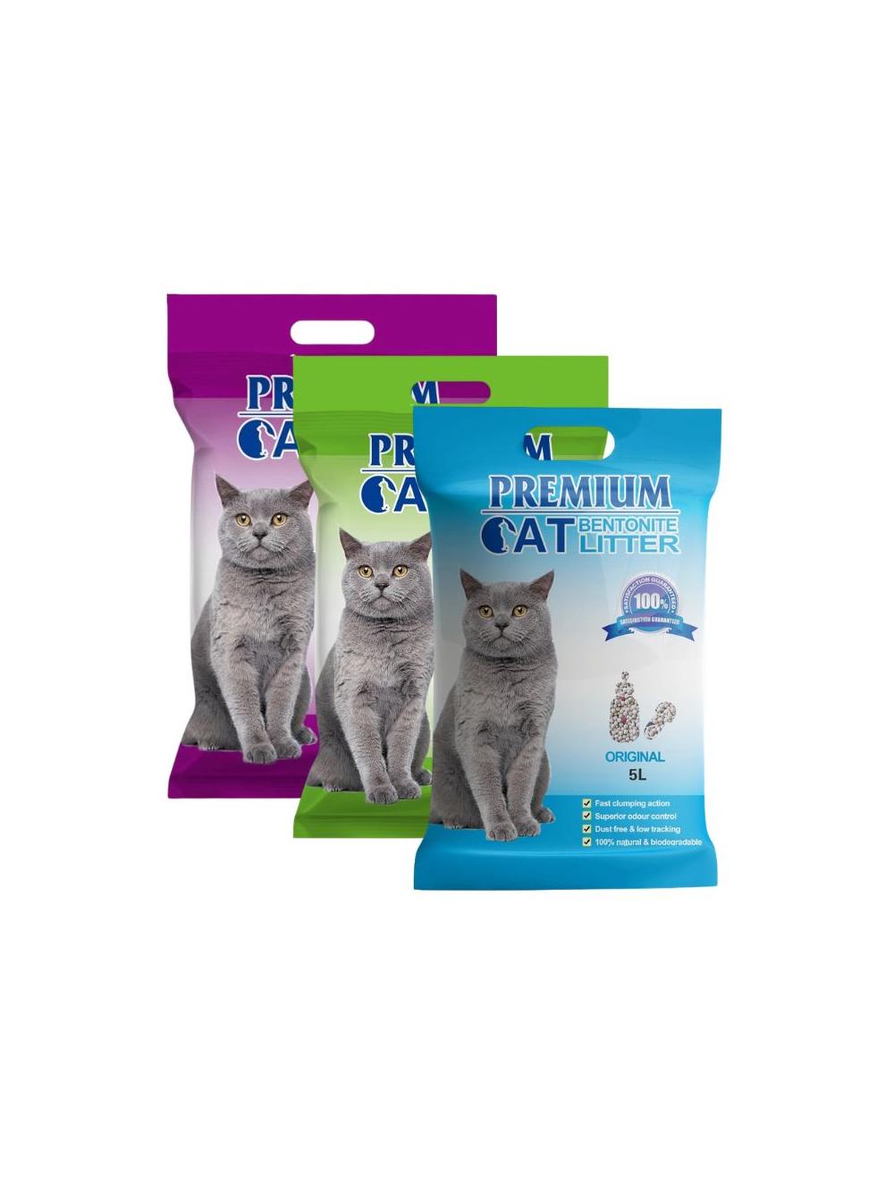 Premium Cat Żwirek Bentonitowy Zbrylający - Mix 3x5L