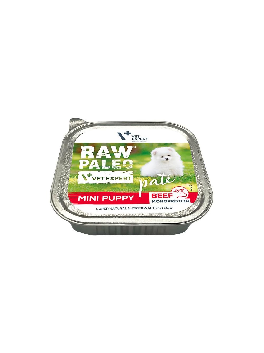 Vetexpert Raw Paleo Pate Mini Puppy Beef 150g - wołowina tacka