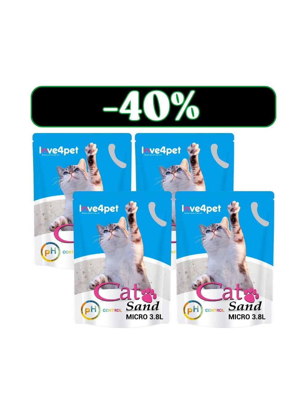 Żwirek Silikonowy dla Kota Cat Sand Micro - PH Control 4x3,8l ( Zmienia kolor, aby sprawdzić wczesne oznaki choroby)