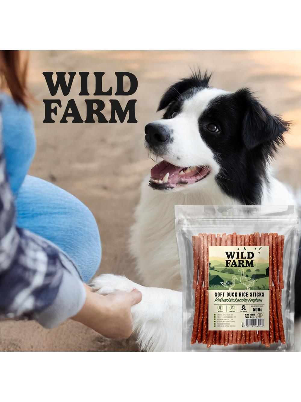 WILD FARM paluszki z kaczką i ryżem 500g przysmak dla psa
