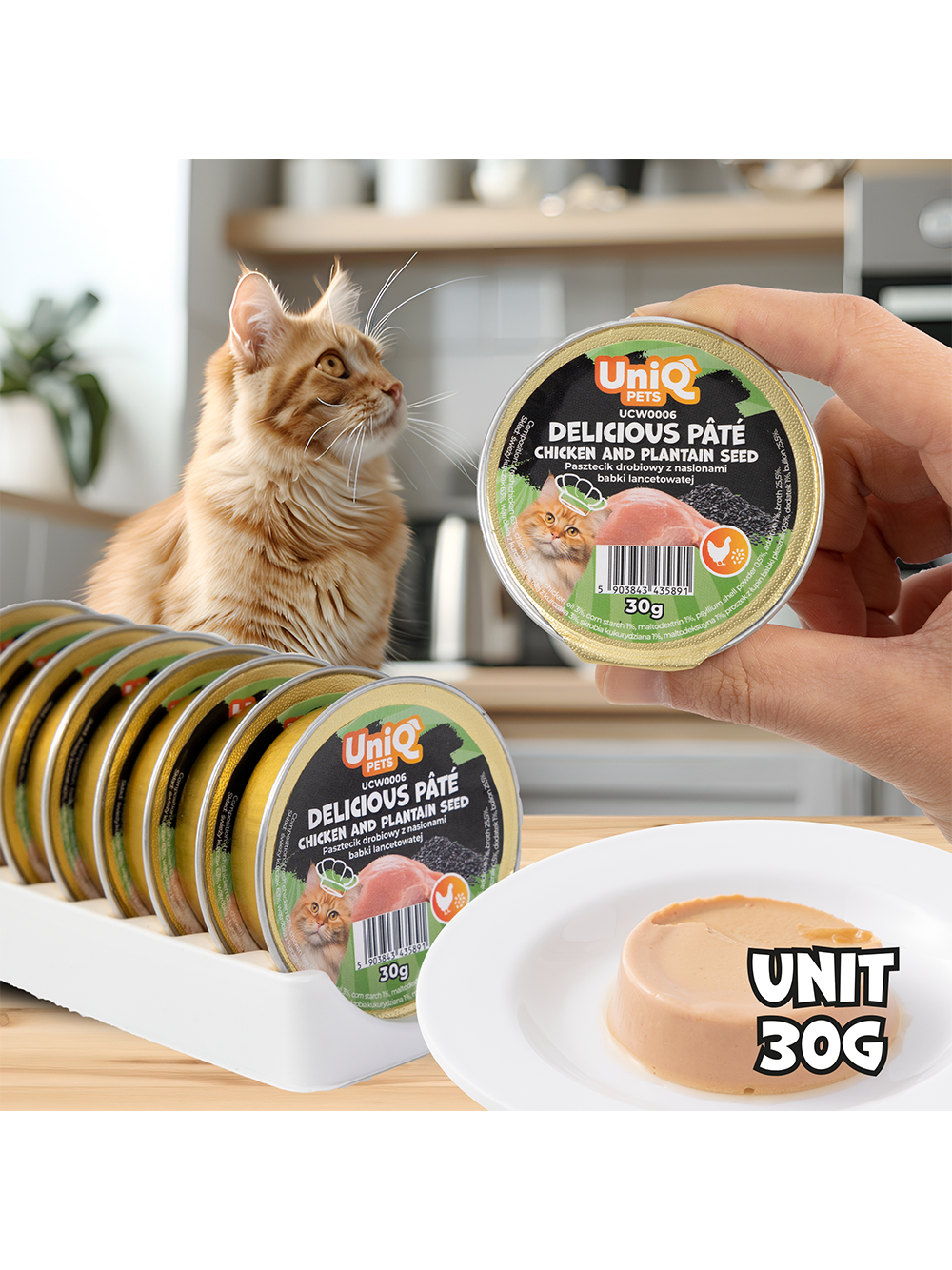 UNIQ PETS KARMA MOKRA DLA KOTA ROYAL BEEF pasztecik drobiowy z babką płesznik 30 g x 8 szt