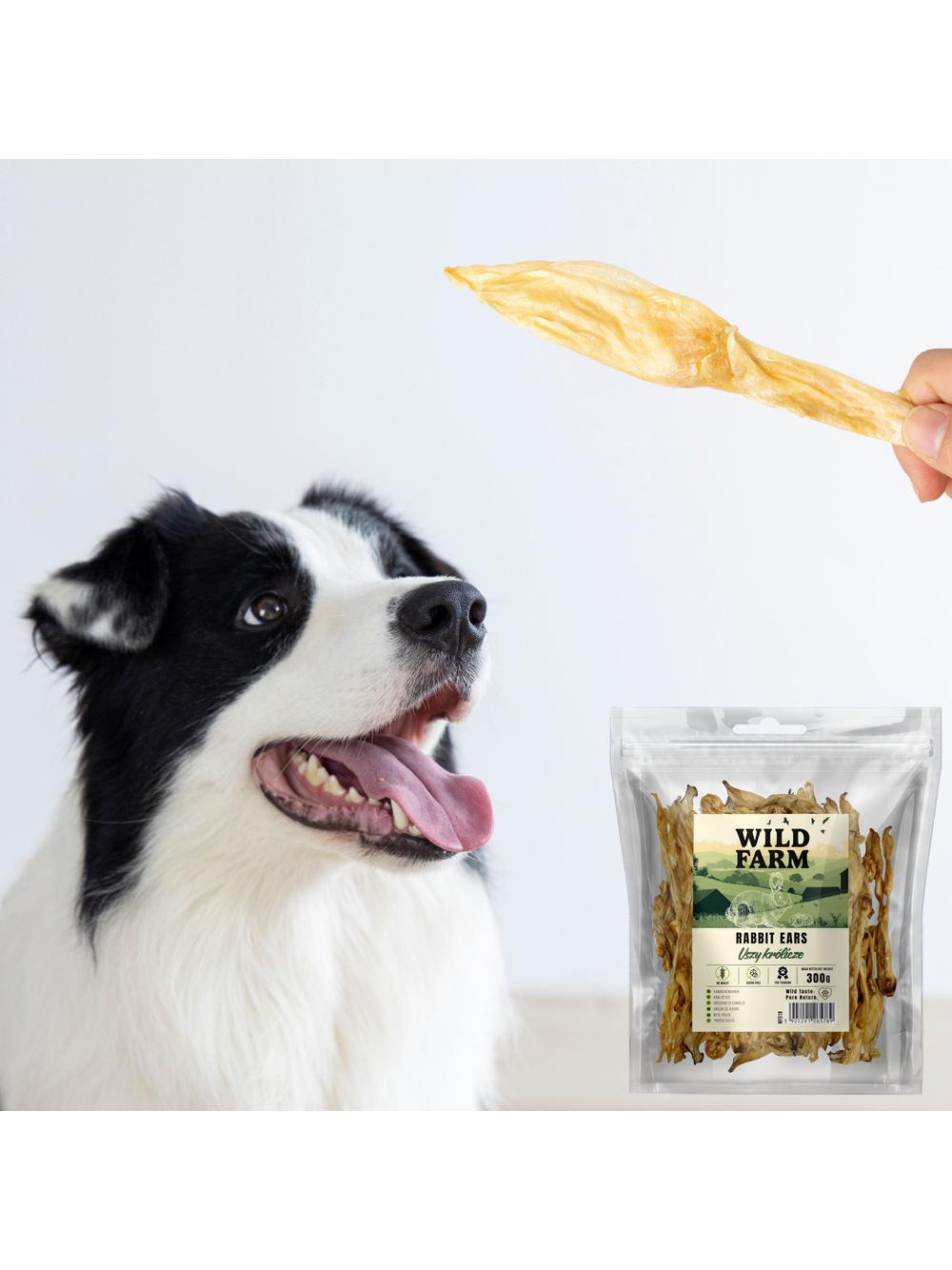 WILD FARM uszy królicze 300g przysmak dla psa