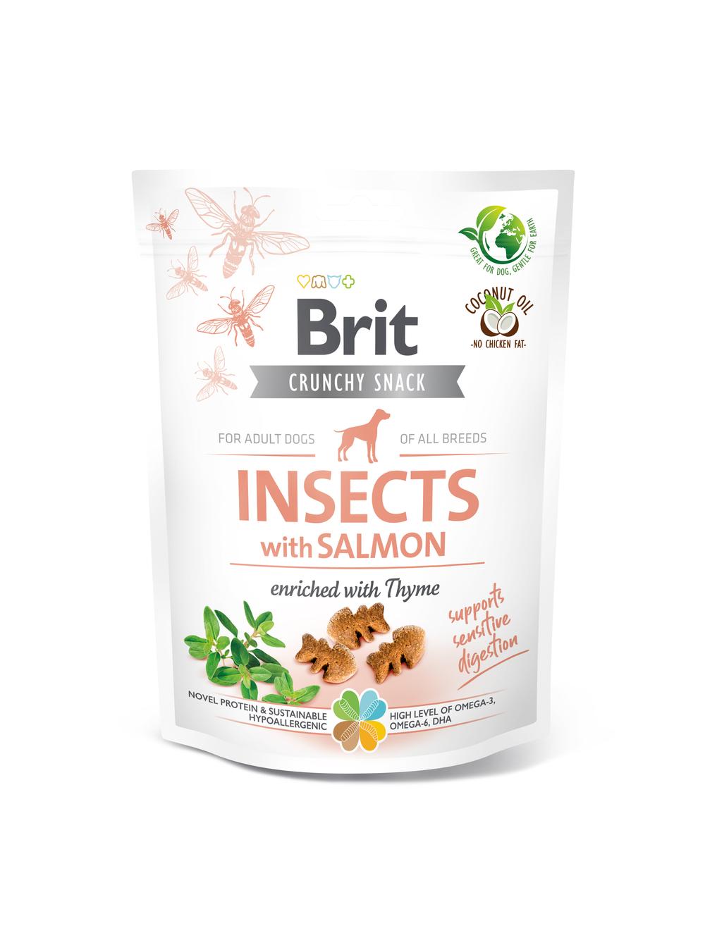 BRIT CARE Dog Crunchy Cracker Insects rich in Salmon 200g