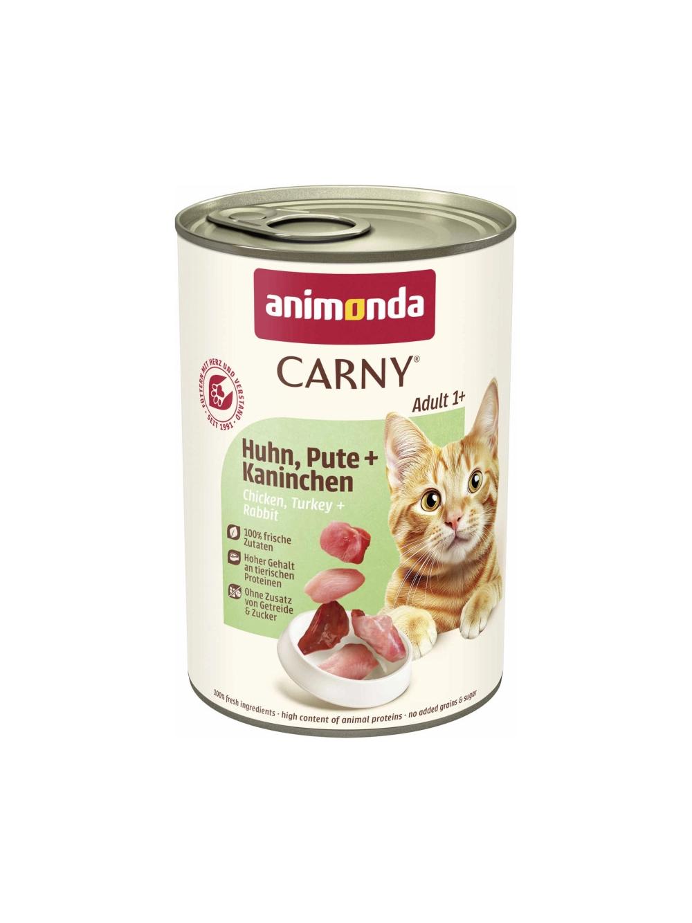 ANIMONDA Cat Carny Adult smak: kurczak, indyk, królik 18x400g