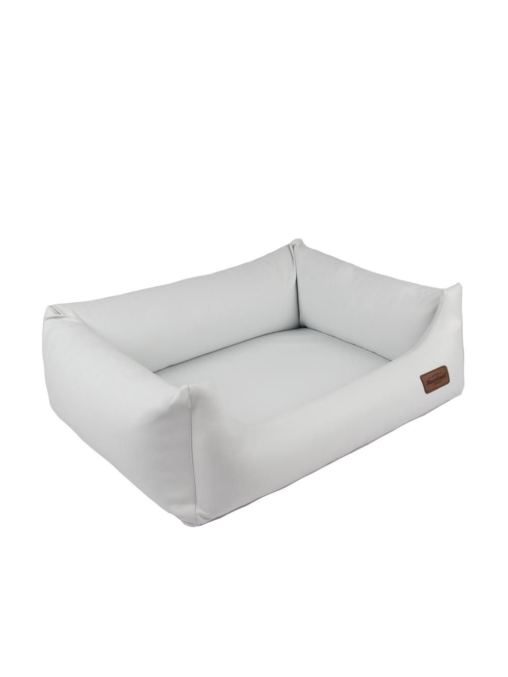 RECOBED kanapa Linkoln ekoskóra biało- szary L100x80cm