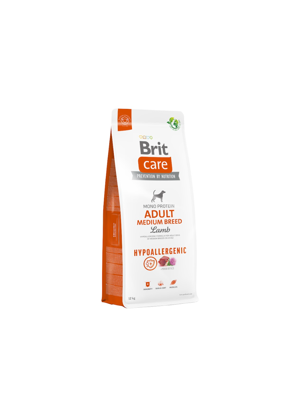 BRIT CARE Dog Hypoallergenic Adult Medium Breed Lamb 12kg+2kg